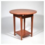 "[SIGNED] CRAFT CARPENTRY ROUND TOP SIDE TABLE | Clear Lake Furniture, Ludlow VT; Signed Frank Levar