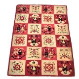 ANTIQUE AMERICAN PICTORIAL HOOKED RUG, HILFIGER COLLECTION | Having alternating red and beige square