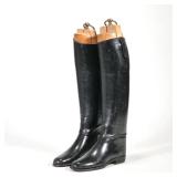 "BLACK RIDING BOOTS & BOOT FORMS | A pair of lady
