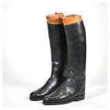 "POULSEN LEATHER RIDING BOOTS | A pair of black leather riding boots with a pair of Poulsen, Skone &