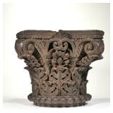 "18TH/19TH CENTURY CARVED COLUMN CAPITAL | A deeply and profusely carved column capital with scroll 
