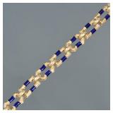 FRENCH ENAMEL & 18 GOLD LINK BRACELET | french hallmarks