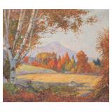 "LUCIEN BIVA (1878-1965) | Autumn Landscape with Birch Trees oil on canvas 20 x 24 in., stretcher Si