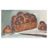 "PAUL LONGENECKER (NANTUCKET, 1920-2008) | Egg Bread & Brioches Oil on board 4.375 x 7.5 in. Signed 