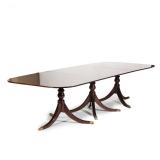 TRIPLE PEDESTAL DINING TABLE | h. 30 x w. 50 x l. 133 in.