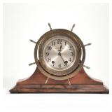 "SETH THOMAS SHIPS BELL CLOCK | Seven Jeweled Eight Day yacht wheel ship