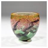 "ROBERT HELD (B. 1943) ART GLASS CHERRY | Ed. 140/250 h. 8 x dia. 8.5 in. BLOSSOM BOWL"