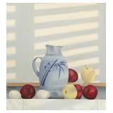 "CLAIRE M. CONANT (AMERICAN, 20TH CENTURY) | Maine Pitcher with Apples oil on canvas h. 18 x 20 in. 