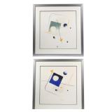 "(2pc) PATRICK JANNIN-OMS (FRENCH, B. 1944) EMBOSSED LITHOGRAPHS | Le Soleil Des Eaux I & II embosse