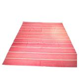 MADELINE WEINRIB "AMAGANSETT" STRIPED RUG | red with natural striping - w. 106 x l. 142 in.