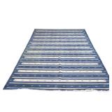 MADELINE WEINRIB STYLE STRIPED SOUTHWESTERN RUG, HILFIGER COLLECTION | Having blue striped with sout