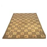 ANTIQUE AMERICAN NAUTICAL THEMED HOOKED RUG | Stitched with lighthouses, sailing ships, anchors, flo