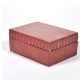 "19TH CENTURY COMB GRAIN PAINTED FOLK ART SEWING BOX | Vintage painted sewing box with divided compa