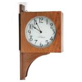 "INTERNATIONAL TIME RECORDING DOUBLE-SIDED CLOCK | On a wall bracket, IBM interior paper label, Luxi