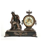 "ANSONIA FIGURAL MANTEL CLOCK | Having bronzed figure Hermes or Mercury seated with a winged helmet 