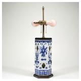 "CHINESE BLUE & WHITE LAMP | Porcelain only h. 11.75 x 6 in."