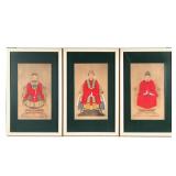 "(3pc) CHINESE ANCESTRAL PORTRAITS | Including two female portraits and a male portrait, each unifor