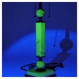 "URANIUM SLAG GLASS LAMP | Two light uranium slag glass table lamp with an octagonal base, three com