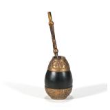 "18K GOLD & SILVER YERBA MATE GOURD & BOMBILLA | 18K Gold embellished yerba mate gourd with matching