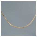 "18K GOLD SNAKE CHAIN LINK NECKLACE | 18K Gold chain having smooth snake form links with a square cr