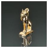 18KT GOLD EGYPTIAN CAT CHARM | Designed as a (tested to) 18kt gold seated Egyptian style cat charm i
