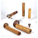 "(6pc) WOOD KALEIDOSCOPES | A collection of 20th century wooden kaleidoscopes, each unsigned, includ