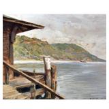 "CONSTANTIN A. WESTCHILOFF (RUSSIAN/ AMERI. 1877-1945) HUDSON RIVER | Bear Mountain Gouache/mixed me