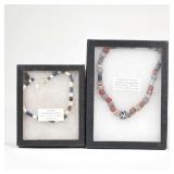 "(2pc) 17TH CENTURY NATIVE AMERICAN TRADE BEADS | Including a strand of Candy Cane Chevrons and Long