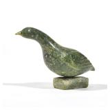"KAVANON KING INUIT GREEN STONE CARVED BIRD, CAPE DORSET | A green stone carved bird with its origin