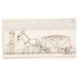 "JACK SAVITSKY (AMERICAN, 1910-1991) FOLK ART DRAWING | Silver Creek Coal Co. pen and pencil on pape