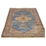 "SCULPTED PERSIAN MEDALLION CARPET | Blue ground h. 116 x w. 77 in."
