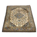"FLORAL MEDALLION RUG | Pale blue central medallion h. 95 x w. 61 in."