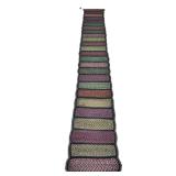 UNUSUAL AMERICAN HOOKED RUNNER, HILFIGER COLLECTION | having hooked panels in various colors outline