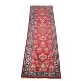 RED GROUND RUNNER | red field with gold pattern - w. 26 x l. 101 in.