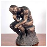 The Thinker Sculpter | Bronzed composition replica of The Thinker by Rodin. - h. 11 x d. 9 in