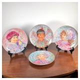 (4pc) Edna Hibel Porcelain Plates | Plates are from The Nobility of Children series by Edna Hibel (A