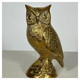 Brass Owl Figure | Mid-century decorative brass owl figure. - h. 9.25 in