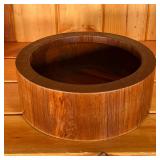 Large Dansk Wood Bowl | Mid-century teakwood fruit bowl or serving bowl. - h. 4.25 x dia. 11.25 in