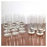 (13pc) Wine Glasses | 8 matching wine glasses and 4 water glasses monogrammed with the initials "GCM