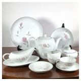 (92pc) China Set | Pattern Argent from Japan, comprising 11 soup bowls; 12 bread plates; 12 sauce bo