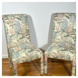 Pair Upholstered Side Chairs | With overall cushioned upholstery. - h. 40 x w. 20.5 x d. 24 in
