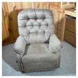 La-Z-Boy Reclining Armchair | Textured upholstered armchair with pop out foot rest, by La-Z-Boy Inc.