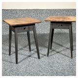 PAIR PAINT DECORATED TAVERN SIDE TABLES | 20th century, pair of tavern side tables each with small d
