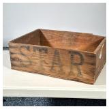 VINTAGE "STAR" WOODEN CRATE | Vintage wooden crate with "Star" & star decal on sides. - h. 7.25 x w.
