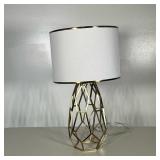 GEOMETRIC BRASS LAMP | Geometric hollow brass table lamp. - h. 25 x dia. 9 in