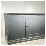 Vintage Black Cabinet | Possibly an old mounted cabinet from kitchen. Painted black with one knobbed