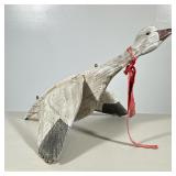 CARVED WOOD GOOSE | Carved wood & painted hanging goose. Dimensions: h. 11 x w. 22 x l. 30 in
