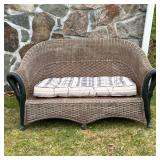 WICKER OUTDOOR BENCH | Wicker outdoor bench Dimensions: h. 33 x w. 60 x d. 30 in