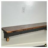 ANTIQUE WOOD FOOTSTOOL | Antique wood footstool, hammerhead/forged nails noted. Dimensions: h. 5.5 x