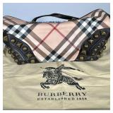 BURBERRY BROWN LEATHER SUPERNOVA HANDBAG | Burberry Brown leather supernova coated canvas purse with